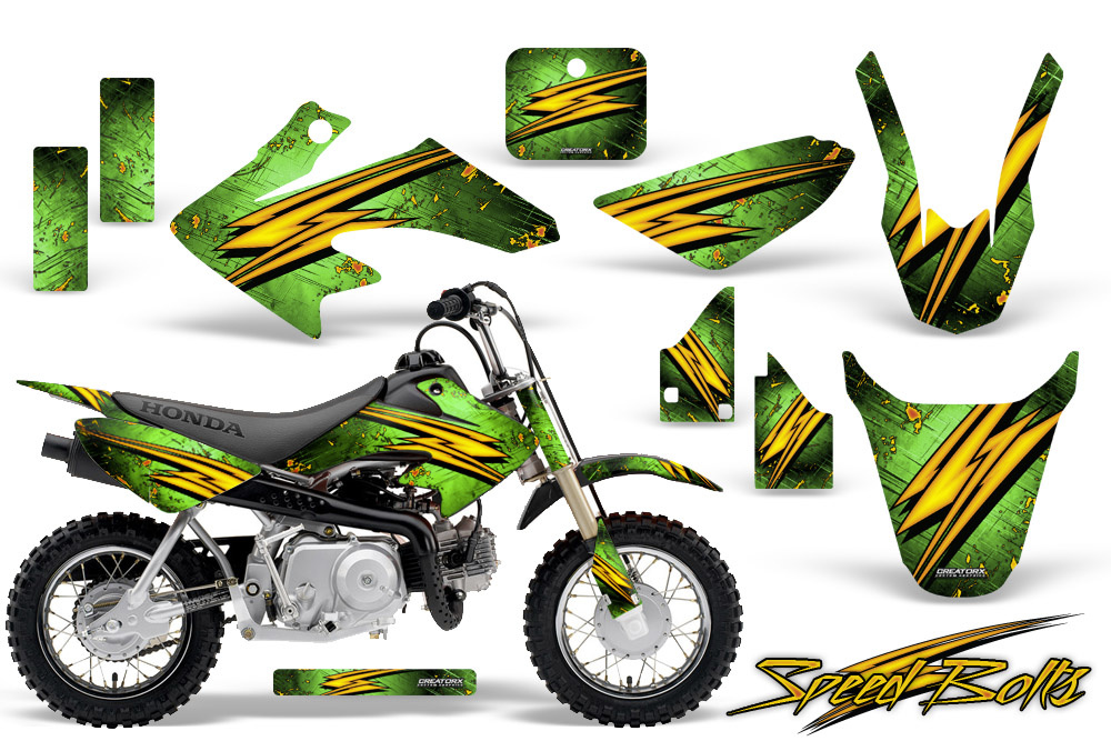 CRF 50 Graphics Kit Speed Bolts Green